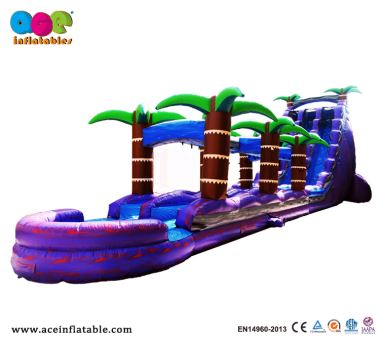 Palm Tree Napuhavanje Mramor Voda Slide Purple Crash Slip N Slide